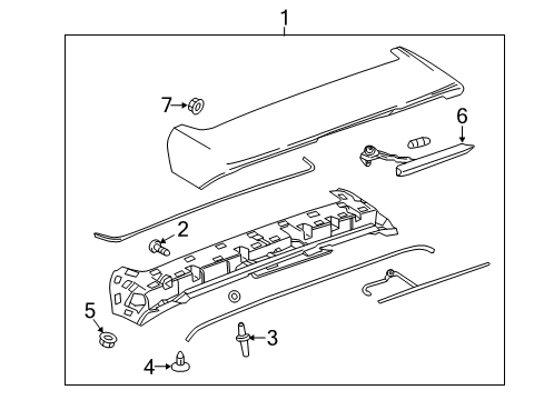 2022 Chevrolet Bolt EV Rear Spoiler High Mount Lamp Diagram for 42698810