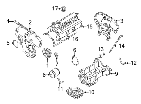 2000 Nissan Maxima Filters Gauge-Oil Level Diagram for 11140-2Y00A