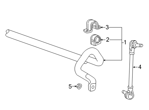 2022 Chevrolet Bolt EV Stabilizer Bar & Components - Front Stabilizer Link Diagram for 42784520