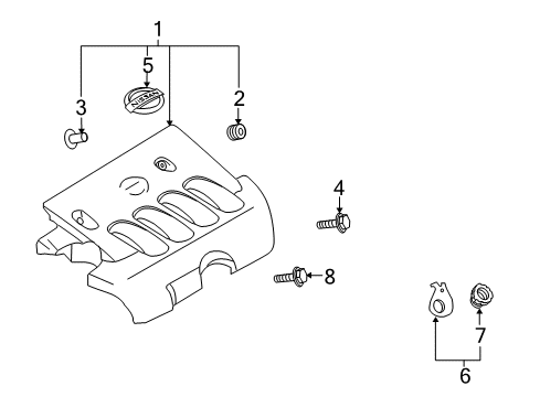 2012 Nissan Cube Engine Appearance Cover Bolt Diagram for 14069-CV05A