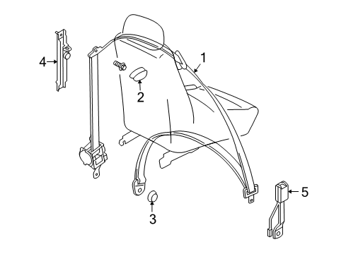 Diagram for 2010 Pontiac G3 Front Seat Belts