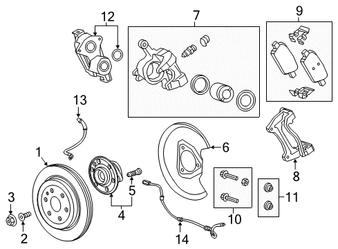 2019 Chevrolet Traverse Rear Brakes Rotor Diagram for 13592624