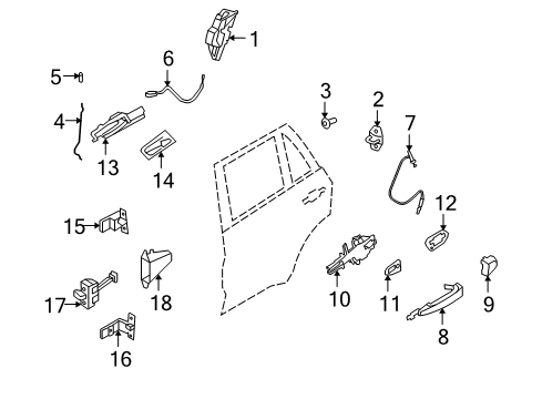 2013 BMW X5 Rear Door Cover, Door Opener, Rear Left Diagram for 51426969495