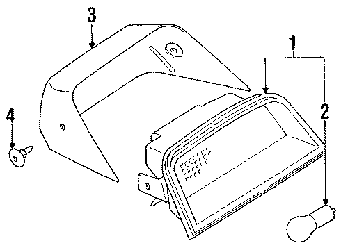 1989 Toyota Corolla High Mount Lamps Lamp Assy, Center Stop Diagram for 81570-12050