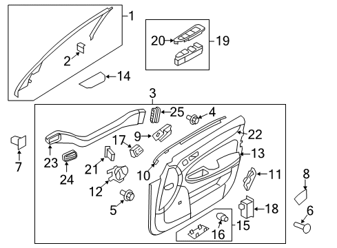 2011 Hyundai Genesis Power Seats Power Window Main Switch Assembly Diagram for 93570-3M613-PW2