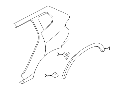 2016 BMW X3 Exterior Trim - Quarter Panel Cover, Wheel Arch, Rear Left Diagram for 51777210083