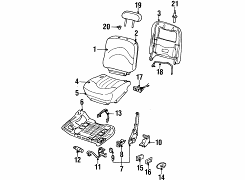 1998 Ford Crown Victoria Power Seats Seat Cushion Pad Diagram for F8MZ-54632A23-AA