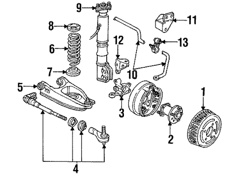 1996 Oldsmobile 98 Rear Brakes Rear Spring Diagram for 25523983