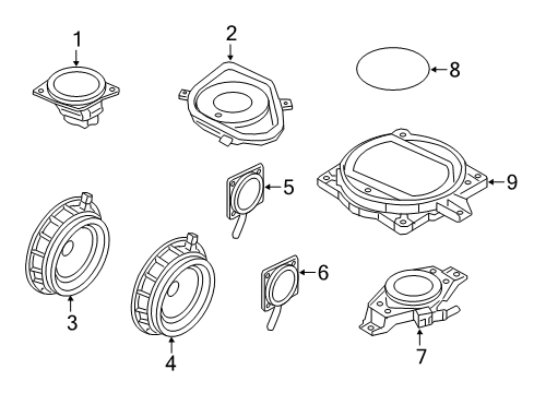 2020 Genesis G80 Sound System Tweeter Speaker Assembly, Right Diagram for 96311-B1000