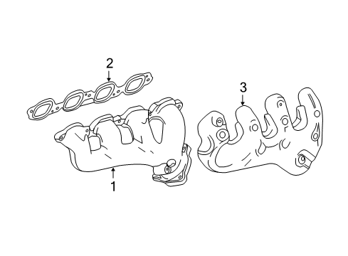 2015 GMC Sierra 1500 Exhaust Manifold Manifold Diagram for 12629337