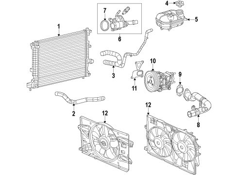 2021 Jeep Cherokee Cooling System, Radiator, Water Pump, Cooling Fan HOSE-RADIATOR INLET Diagram for 68410360AD