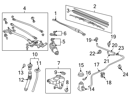 2003 Honda Civic Wiper & Washer Components Blade, Windshield Wiper (475MM) Diagram for 76630-S5D-A02