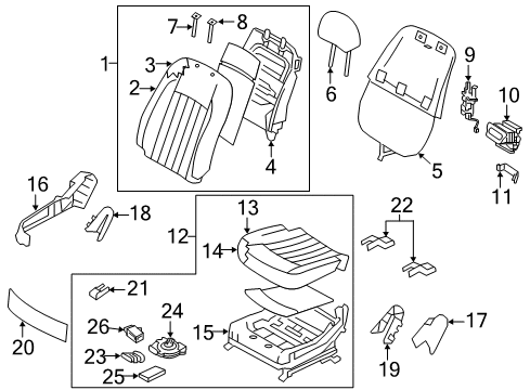 2015 Kia K900 Passenger Seat Components Unit Assembly-Power Seat Diagram for 954553T500