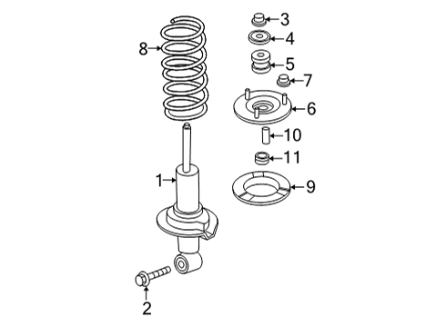 2022 Nissan Frontier Struts & Components - Front ABSORBER KIT - SHOCK, FRONT Diagram for E6110-9BU1B