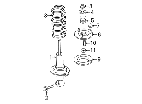 2022 Nissan Frontier Struts & Components - Front SPRING ASSY-LEAF, FRONT Diagram for 54010-9BU2C