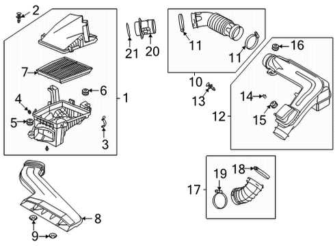 2020 Hyundai Sonata Powertrain Control Sensor Assembly-Air Flow Diagram for 28164-2J600