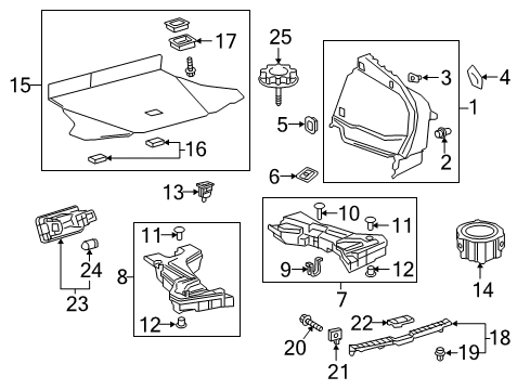 2016 Toyota Prius Interior Trim - Rear Body Insulator Pad Plate Diagram for 55239-48020