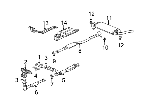 2003 Saturn Vue Exhaust Components, Exhaust Manifold Engine Exhaust Manifold Assembly Diagram for 90570541