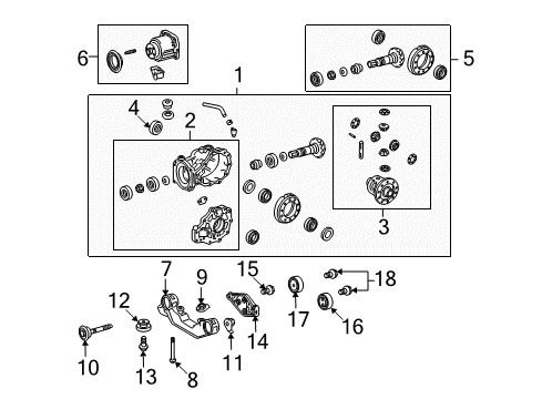 2015 Toyota Venza Axle & Differential - Rear Housing Diagram for 41101-48012