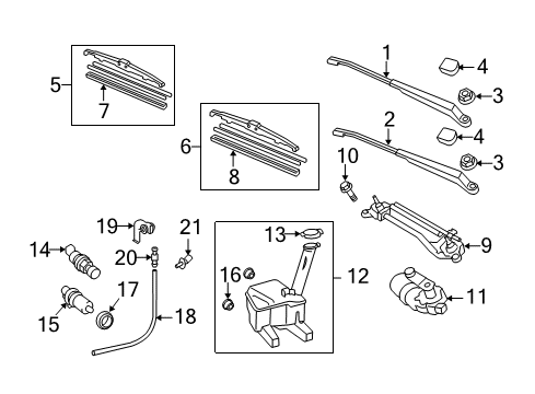 2010 Scion xD Wiper & Washer Components Wiper Insert Diagram for 85214-68020