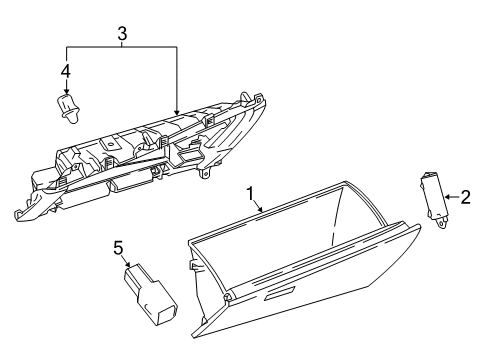 2019 Toyota C-HR Glove Box Glove Box Lamp Diagram for 81080-0D010