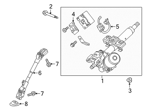 2018 Chevrolet Spark Steering Column & Wheel, Steering Gear & Linkage Steering Column Diagram for 42732978