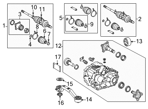 2006 Lexus RX400h Drive Axles - Rear Shaft Assembly, Rear Drive Diagram for 42340-28091