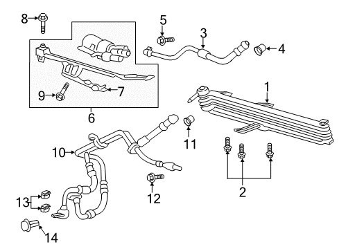 2020 Ford Mustang Powertrain Control Cooler Screw Diagram for -W716914-S439
