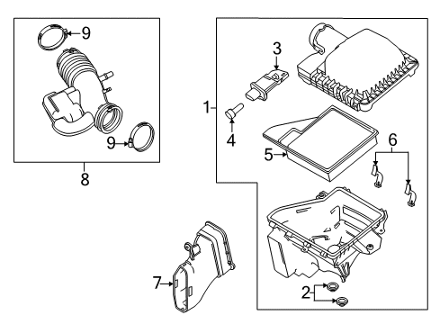 2013 Ford Mustang Filters Air Cleaner Assembly Diagram for BR3Z-9600-D