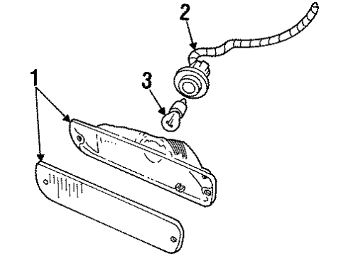 1995 Mercury Grand Marquis Bulbs Park Lamp Diagram for F5MY-13200-A