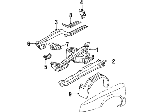 1989 Buick Riviera Structural Components & Rails Tray Asm-Battery Diagram for 3545201