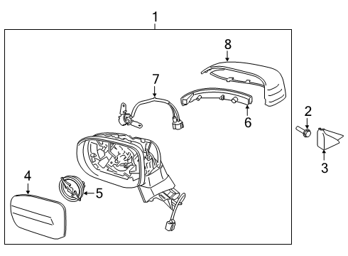 2020 Kia Telluride Lane Departure Warning Outside Mirror Assembly Diagram for 87620S9230