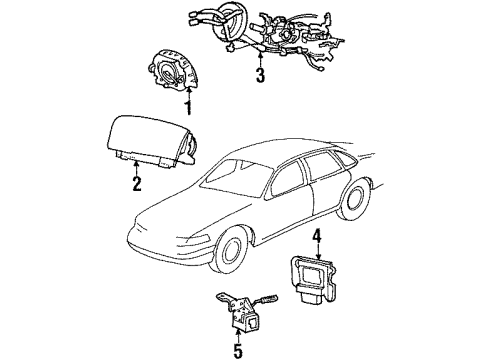 Diagram for 2001 Mercury Grand Marquis Air Bag Components 