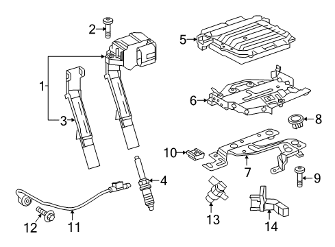 2016 Infiniti Q50 Ignition System Ignition Coil Assembly Diagram for 22448-JA11C