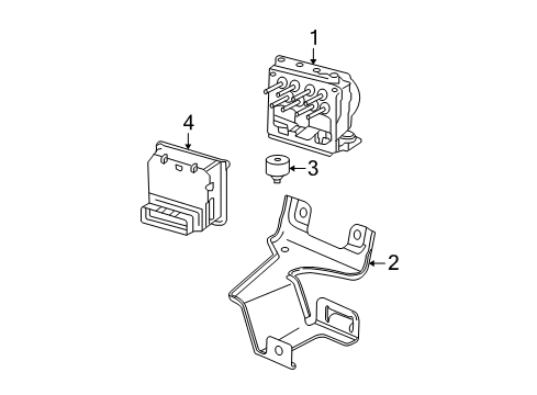 2003 Pontiac Sunfire ABS Components Abs Control Module-Electronic Brake Control Module Assembly Diagram for 18078140