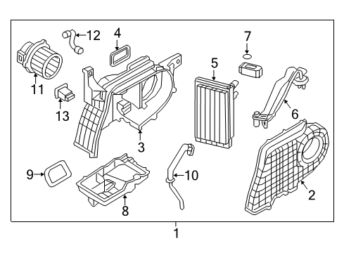 2020 Kia Sorento Auxiliary Heater & A/C Seal-Blower Unit Diagram for 97956C6100