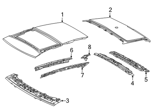 2022 Lexus NX450h+ Roof & Components PANEL SUB-ASSY, WIND Diagram for 63102-78060