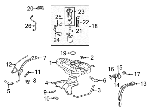 2009 Toyota Corolla Senders Filler Hose Diagram for 77213-12260