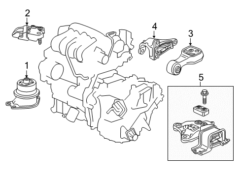 2017 Honda Fit Engine & Trans Mounting Bracket, Eng Side Mounting Diagram for 50620-T7A-003