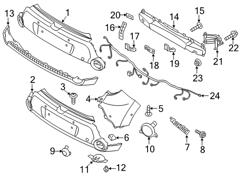 2014 Kia Soul Rear Bumper Rear Bumper Cover Diagram for 86611B2020