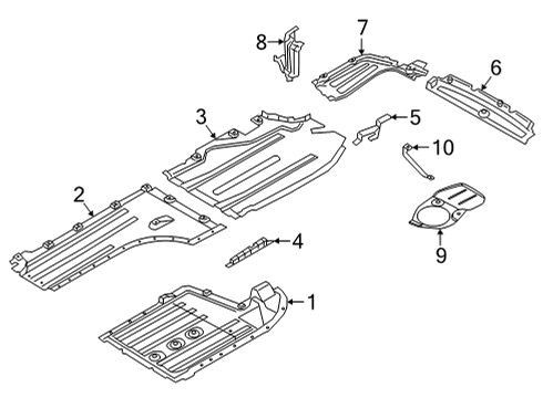 2021 BMW X6 Under Cover & Splash Shields Clip Diagram for 07147355921