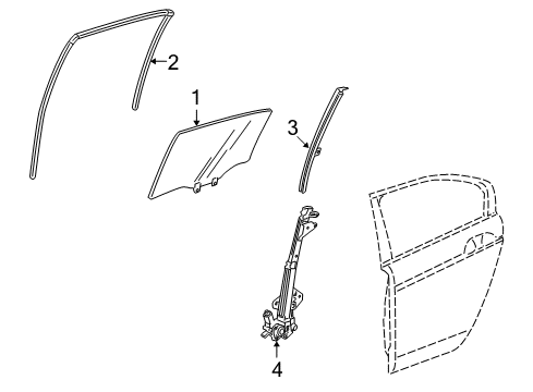 2014 Honda Crosstour Rear Door Sash, L. RR.RR. Door (Lower) Diagram for 72771-TP6-A01