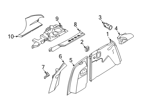 2022 BMW X4 Interior Trim - Rear Body RIGHT TRUNK FLAP Diagram for 51477481910