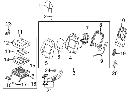 2021 Kia Soul Driver Seat Components Inside Cover-OTR, RH Diagram for 88025K0000WK