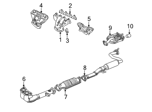 1996 Acura Integra Exhaust Manifold Muffler Set, Exhaust Diagram for 18030-ST7-C41