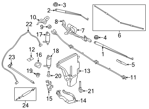 2013 BMW ActiveHybrid 7 Wiper & Washer Components Covering Cap Diagram for 61617209275