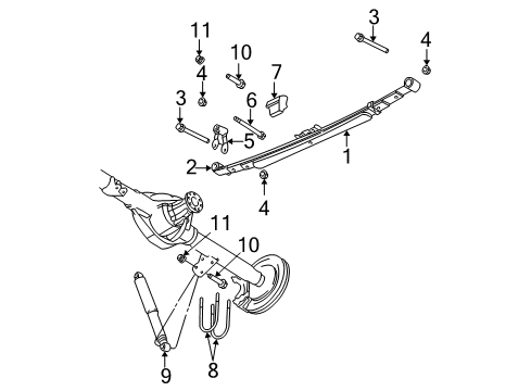 2006 Dodge Ram 2500 Rear Suspension Rear Leaf Spring Diagram for 52113514AD