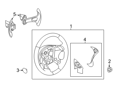 2014 Infiniti Q70 Cruise Control System Distance Sensor Assembly Diagram for 28437-1MG0C