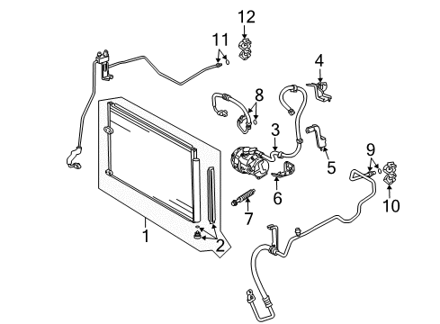 2007 Toyota Prius Air Conditioner Compressor Diagram for 88370-47010