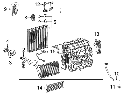 2020 Toyota Corolla Air Conditioner Evaporator Core Diagram for 88501-02630